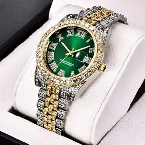 Diamond men's analog quartz watch